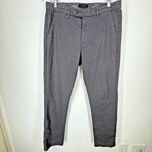 Ted Baker London Mens Gray Chino Pants Flat Front Size 32R Chambray Luxury Prep